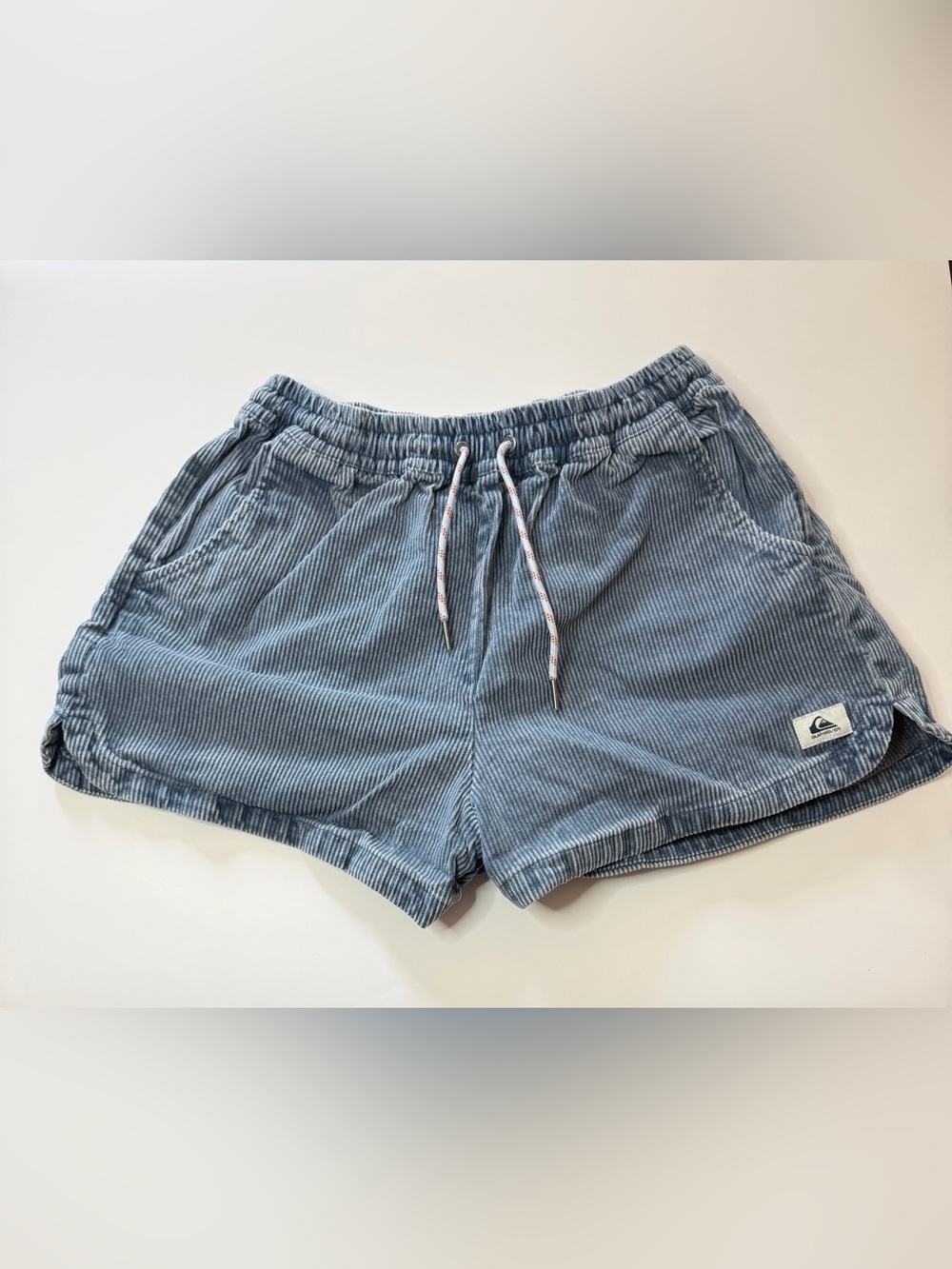 Quiksilver Light Blue Corduroy Drawstring Women's Athletic Shorts